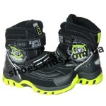 Детские термоботинки SUPER GEAR B 265 / B 266 (черно-зеленые)